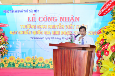 Trường THCS Nguyễn Viết Xuân tổ chức lễ công nhận trường đạt chuẩn quốc gia giai đoạn 2014-2019
