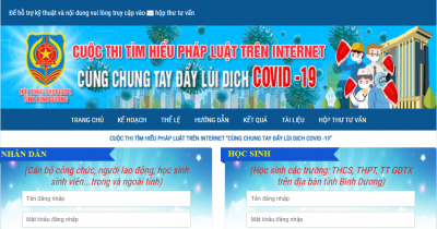 Cuộc thi tìm hiểu pháp luật trên Internet: "Học sinh chung tay đẩy lùi dịch Covid-19"